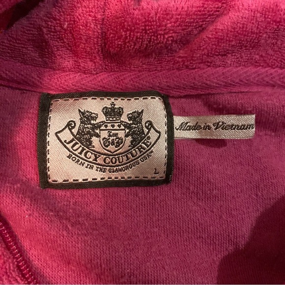 Vintage Juicy Couture Terry zipup hoodie sleeveless kawaii style full back logo - Picture 7 of 10